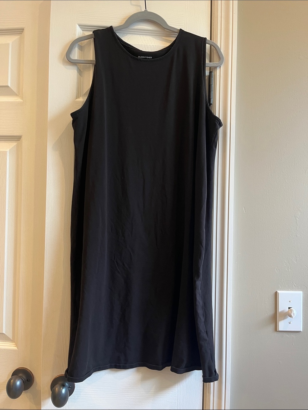 Eileen Fisher Black Sleeveless Midi Shift